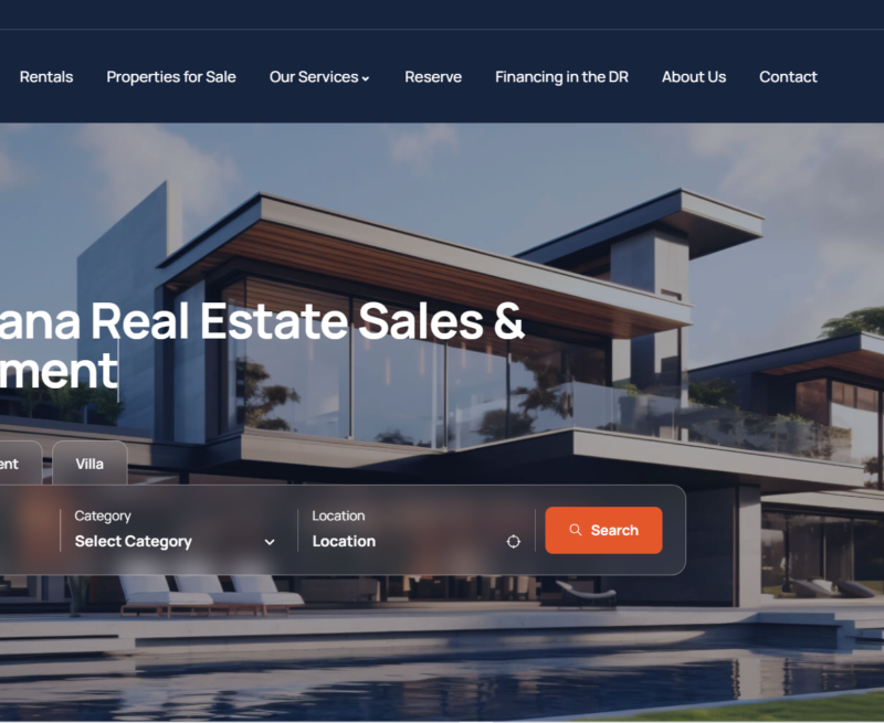 Real Estate Website Design Punta Cana Tropical Dreams Project
