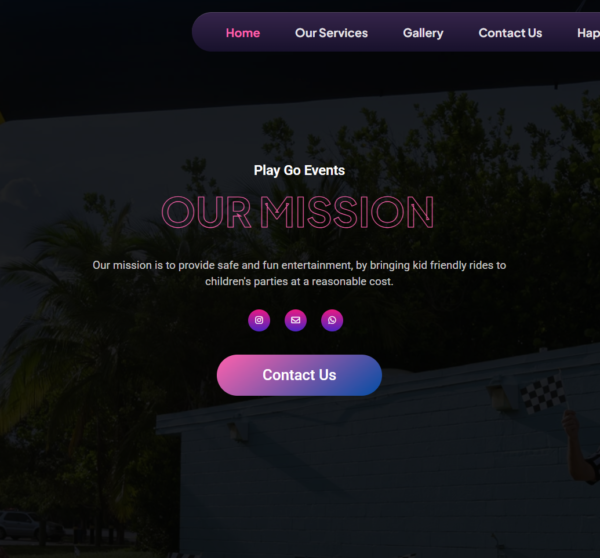 Play Go Events Website Project by webvisionspro.con Play Go Events mobile go kart party service South Florida