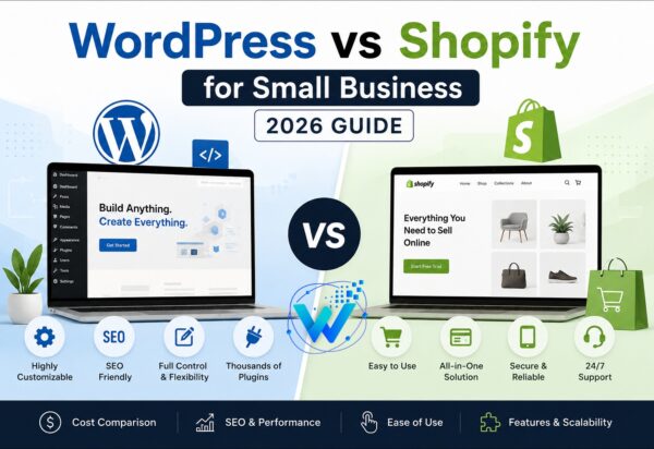 WordPress vs Shopify for Small Business (2026 Comparison Guide) WordPress vs Shopify for small business comparison chart