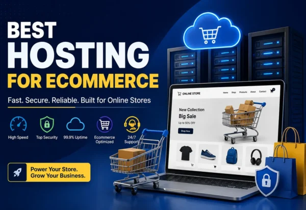 Best Hosting for Ecommerce Best hosting for ecommerce comparison showing server and online store icons